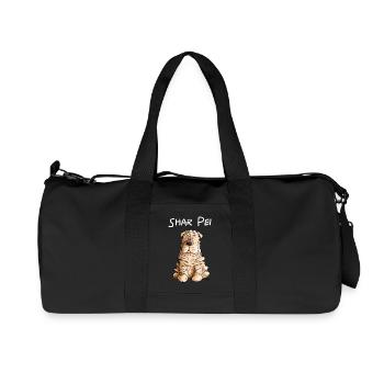 Happy Shar Pei I Faltenhund I Hund - Recycelte Canvas-Sporttasche von Stanley/Stella - Schwarz - Vorne