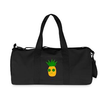 Ananas mit Sonnenbrille Sommer T-shirt - Recycelte Canvas-Sporttasche von Stanley/Stella - Schwarz - Vorne