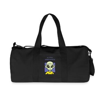 Alien Approved Yellow Eye Design - Recycled Canvas Sports Bag by Stanley/Stella - black - Front