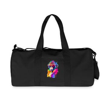 Monkey with sunglasses - Recycled Canvas Sports Bag by Stanley/Stella - black - Front