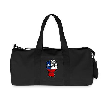 Chile Flagge Faust Hand Symbol used - Recycelte Canvas-Sporttasche von Stanley/Stella - Schwarz - Vorne