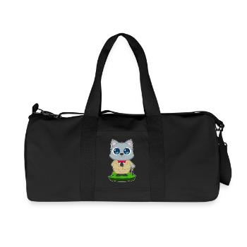 Cat Pensioner Walking Stick - Recycled Canvas Sports Bag by Stanley/Stella - black - Front