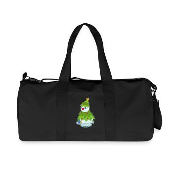 Snowman Christmas Christmas Tree - Recycled Canvas Sports Bag by Stanley/Stella - black - Front
