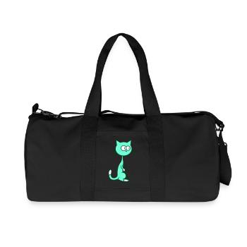 Curious Cat Looks Funny Funny Silly Funny - Recycled Canvas Sports Bag by Stanley/Stella - black - Front