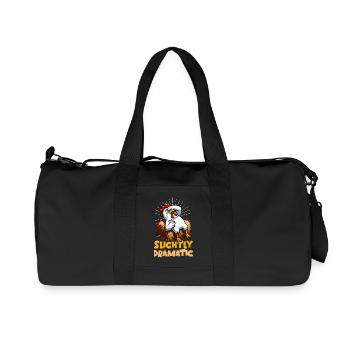Slightly Dramatic – Chicken on Hay Bale - Recycled Canvas Sports Bag by Stanley/Stella - black - Front