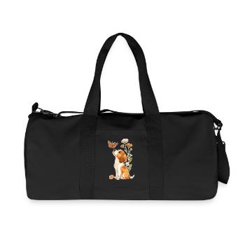 Beagle und Schmetterling - Recycelte Canvas-Sporttasche von Stanley/Stella - Schwarz - Vorne