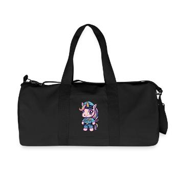 Cute Unicorn Police Officer - Recycelte Canvas-Sporttasche von Stanley/Stella - Schwarz - Vorne