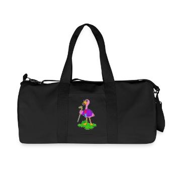 Flamingo Sunglasses - Recycled Canvas Sports Bag by Stanley/Stella - black - Front