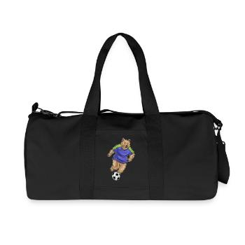 Bär Fußballspieler Fußball - Recycelte Canvas-Sporttasche von Stanley/Stella - Schwarz - Vorne