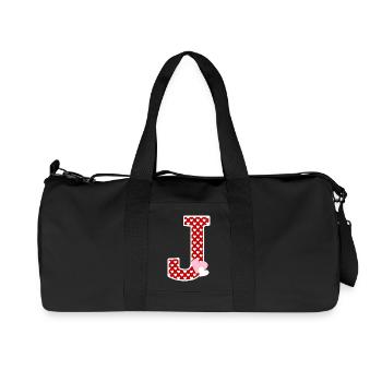Letter j heart - Recycled Canvas Sports Bag by Stanley/Stella - black - Front