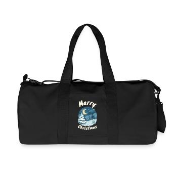 Joyeux Noël Hiver Forêt Illustration - Sac de sport en toile recyclée Stanley/Stella - noir - Devant