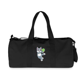 Chat Joueur de Volley-ball Volley-ball Sport - Sac de sport en toile recyclée Stanley/Stella - noir - Devant