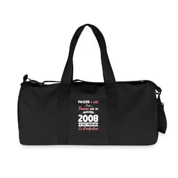 18 Year Anniversary - Born in January 2008 - Recycled Canvas Sports Bag by Stanley/Stella - black - Front