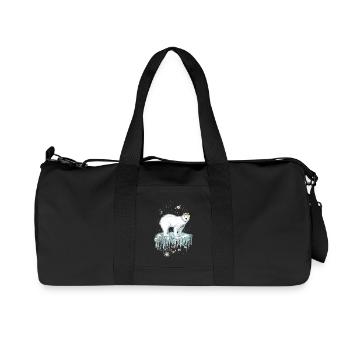 Ours polaire majestueux avec couronne sur banquise - Sac de sport en toile recyclée Stanley/Stella - noir - Devant