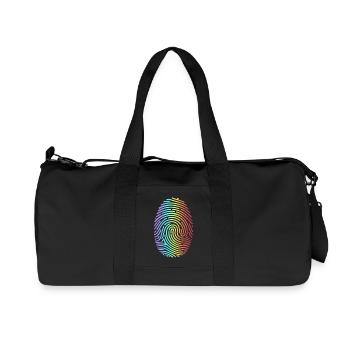 Empreinte digitale arc-en-ciel colorée - Sac de sport en toile recyclée Stanley/Stella - noir - Devant