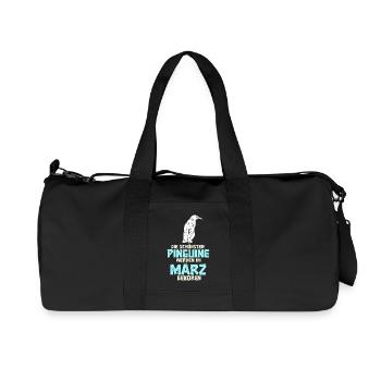 Anniversaire de mars, le pingouin dit drôle - Sac de sport en toile recyclée Stanley/Stella - noir - Devant