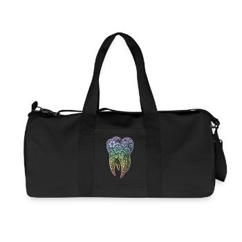 Flowers tooth in gradient - Recycled Canvas Sports Bag by Stanley/Stella - black - Front
