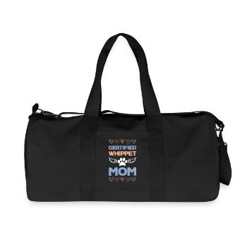 Zertifizierte Whippet Mama - Recycelte Canvas-Sporttasche von Stanley/Stella - Schwarz - Vorne