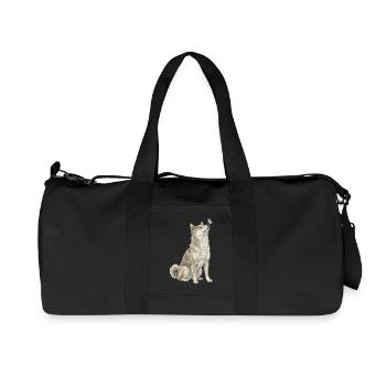 Chien Shiba Inu avec motif papillon - Sac de sport en toile recyclée Stanley/Stella - noir - Devant