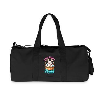 Joyeuse Pâques, douce chasse aux œufs du lapin, œufs de Pâques - Sac de sport en toile recyclée Stanley/Stella - noir - Devant