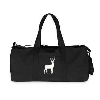 Silhouette de cerf au clair de lune - Sac de sport en toile recyclée Stanley/Stella - noir - Devant