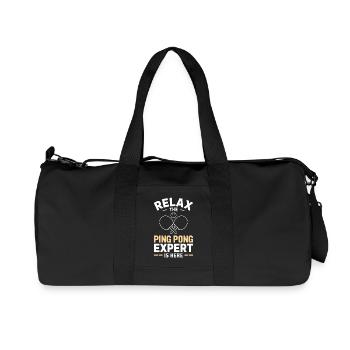 Table Tennis Ping Pong Table Tennis Player Gift - Recycled Canvas Sports Bag by Stanley/Stella - black - Front