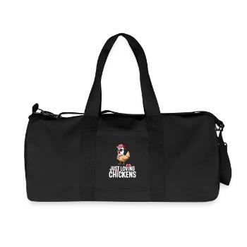 I Love My Chickens - Funny Chickens Cartoon - Recycled Canvas Sports Bag by Stanley/Stella - black - Front