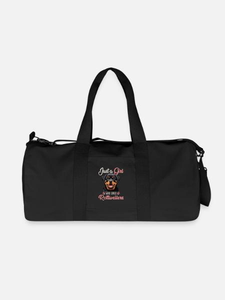 Juste une fille qui aime les Rottweilers - Sac de sport en toile recyclée Stanley/Stella - noir