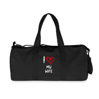 J'aime ma femme - Sac de sport en toile recyclée Stanley/Stella - noir - Devant
