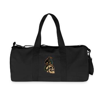 Scary Dragon & Creepy Skull Head Halloween Costume - Recycled Canvas Sports Bag by Stanley/Stella - black - Front