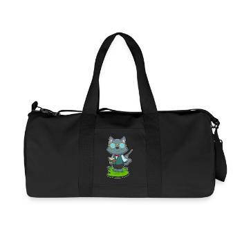 École du professeur chat pointant des bâtons - Sac de sport en toile recyclée Stanley/Stella - noir - Devant