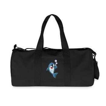 Dolphin Detective Magnifier - Recycled Canvas Sports Bag by Stanley/Stella - black - Front