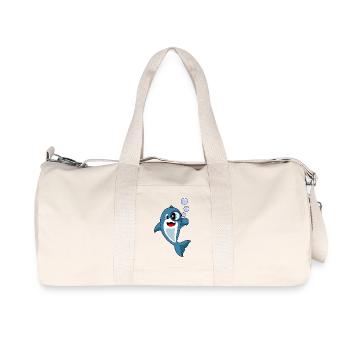 Loupe détective dauphin - Sac de sport en toile recyclée Stanley/Stella - blanc naturel - Devant