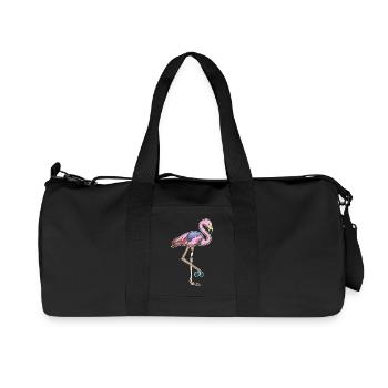 Flamingo Bodybuilder Dumbbell Bodybuilding - Recycled Canvas Sports Bag by Stanley/Stella - black - Front
