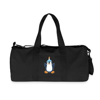 Bougie d’anniversaire Pingouin - Sac de sport en toile recyclée Stanley/Stella - noir - Devant