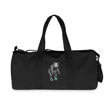 Dachs Eislaufen Schlittschuhe - Recycelte Canvas-Sporttasche von Stanley/Stella - Schwarz - Vorne