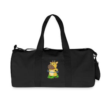 Giraffe Fitness Hoop Workout Gymnastics - Recycled Canvas Sports Bag by Stanley/Stella - black - Front