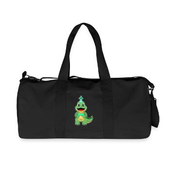 Gâteau d’anniversaire crocodile - Sac de sport en toile recyclée Stanley/Stella - noir - Devant