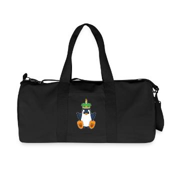 Gâteau d’anniversaire du Pingouin - Sac de sport en toile recyclée Stanley/Stella - noir - Devant