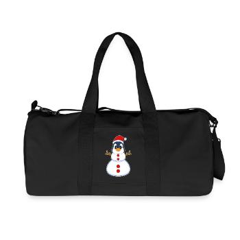 Pinguin Weihnachten Schneemann - Recycelte Canvas-Sporttasche von Stanley/Stella - Schwarz - Vorne