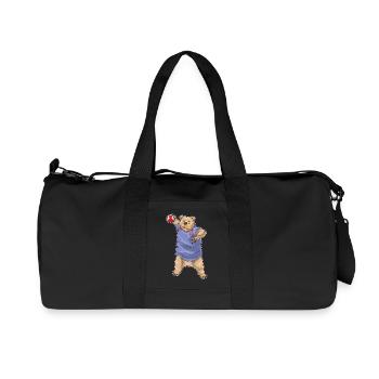 Ours Handball Joueur Handball - Sac de sport en toile recyclée Stanley/Stella - noir - Devant