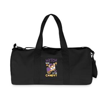 Corgi Hexen Witch way is the candy Happy Halloween - Recycled Canvas Sports Bag by Stanley/Stella - black - Front
