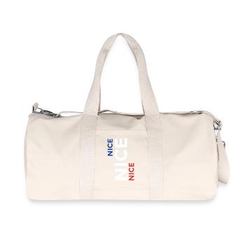 Nice wie Nizza T-Shirt Reiseandenken - Recycelte Canvas-Sporttasche von Stanley/Stella - Naturweiß - Vorne