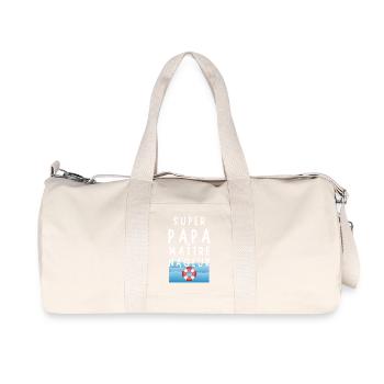 Père MNS Humour Super Papa Maitre Nageur Sauveteur - Sac de sport en toile recyclée Stanley/Stella - blanc naturel - Devant
