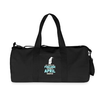 April Birthday Penguin Saying Funny - Recycled Canvas Sports Bag by Stanley/Stella - black - Front