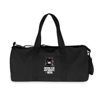  Bevor Ich Antworte Nein Lustige Grumpy Katze - Sac de sport en toile recyclée Stanley/Stella - noir - Devant