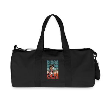 Digga Ich Bin 30 Pferd Rock - Recycelte Canvas-Sporttasche von Stanley/Stella - Schwarz - Vorne