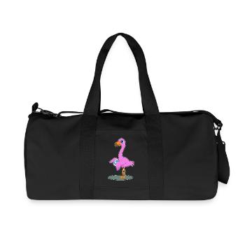 Flamingo Volleyballspieler Volleyball - Recycelte Canvas-Sporttasche von Stanley/Stella - Schwarz - Vorne