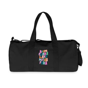 Fette Farbburst-Typografie - Recycelte Canvas-Sporttasche von Stanley/Stella - Schwarz - Vorne