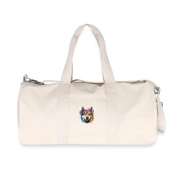 Akita Dog Animal Pop Art Head - Recycled Canvas Sports Bag by Stanley/Stella - natural - Front